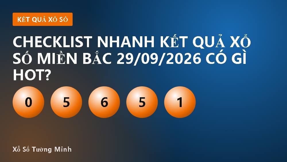 Checklist nhanh kết quả xổ số miền Bắc 29/09/2026 có gì hot?